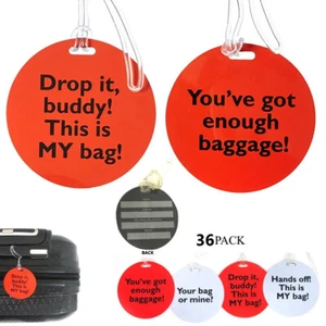 36 Pack Luggage Tags Suitcases PVC Travel Bag Baggage ID Label Tags Mixed Colors - Picture 1 of 1