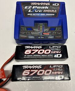 Traxxas 2973 EZ-Peak Live Dual 200W Ni-Mh/LiPo Charger With 2 4S 6700 Batteries