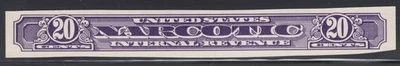 US, Sc RJA70a MNH. 1919-64 20c violet NARCOTIC TAX STAMP, fresh, bright, VF - Image 1 of 2