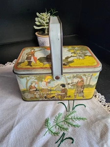 Alte Blechdose Lithographie Pfadfinderin Brotdose - Bild 1 von 8
