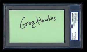 GREG HAWKES SIGNED MINT INDEX CARD PSA/DNA AUTOGRAPHED THE CARS KEYBOARDIST - Picture 1 of 1