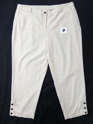 Pantalones para mujer Cathy Daniels mezcla de lino tiro alto recortados bolsillo talla 18 Foto 1 de 4