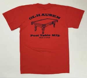 Vintage Olhausen Billardtisch Mfg Billard Marke Shirt Made In USA Rot Medium - Bild 1 von 9