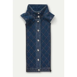 Neu mit Etikett Veronica Beard Barta gesteppter Denim Dickey in hellblau - Bild 1 von 8
