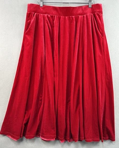 Torrid Rock 2 [18/20] rot Samt A-Linie Midi wadenlang Taschen Urlaub Party - Bild 1 von 11