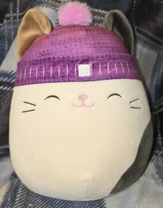 Juguete de peluche Squishmallows Cam Calico Cat 14 pulgadas ultra suave relleno gatito púrpura - Imagen 1 de 4
