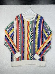 Pacsun - Maglione maglia 3D a righe stile Coogi uomo medio - cotone acrilico - Cosby - Foto 1 di 15