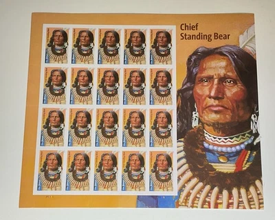 Authentic Chief Standing Bear Sheet of 20 Forever Stamps - Scott # 5798 Nice! - Image 1 of 4