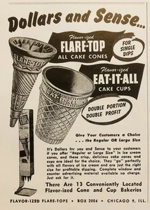 1948 AD.(PC4)~FLAVOR-IZED CONE & CUP BAKERIES, CHICAGO. ICE CREAM CAKE CONES - Picture 1 of 1