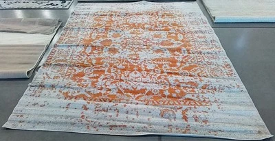 ORANGE / IVORY 8'-0" x 10'-0" Back Stain Rug, Reduced Price 1172777556 MAD603P-8 - Image 1 of 4