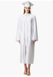 Graduation Gown & Cap Set With 2025 Tassel White- Halloween Costume- DIY Zombie - Picture 1 of 4