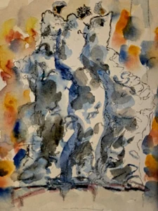 Quadro acquerello urbano afroamericano ORIGINALE "Unità 3" - Foto 1 di 1