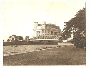 Tarjeta de Navidad Singapur Fullerton Building Post Office 1937 - Imagen 1 de 3