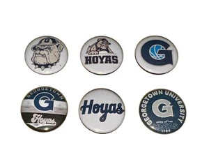 1" SET OF 6 GEORGETOWN UNIVERSITY HOYAS BADGE BUTTONS PINS PINBACK [P670] - Picture 1 of 2