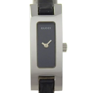 GUCCI 3900L Watches blackDial Stainless Steel/Embossed Leather Quartz Anal... - Picture 1 of 8