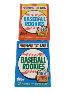 Vtg Toys R Us Topps 1990 & 91 Baseball Rookies Cards Sealed Packs - Picture 1 of 8