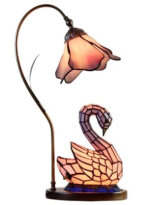 Dale Tiffany TA24001 Poelking Swan Tiffany Accent Lamp with Lighted Base and ... - Image 1 of 4