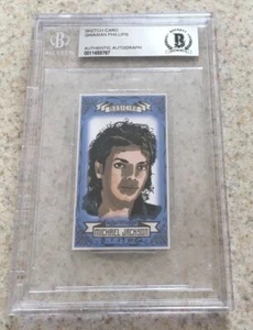 Rare Michael Jackson Thriller Bad Original Sketch Card Art Beckett BAS 1/1 - Picture 1 of 2