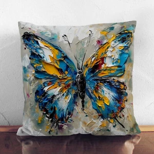 Plump Cushion Butterfly Abstract Expressionism No.1 Scatter Throw Pillow Cover - Picture 1 of 3