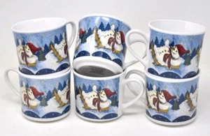 Oneida Holiday Dining SCHNEEMANN Kaffeetassen Tassen Set 6 Stück - Bild 1 von 1