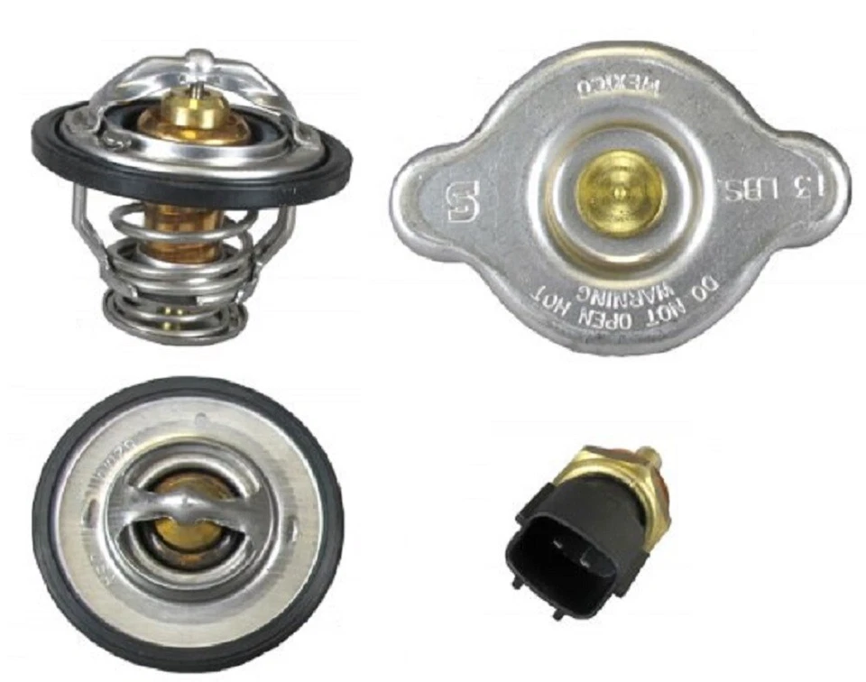  For NISSAN ALTIMA ROGUE SENTRA 2 Thermostat + Radiator Cap,+ Temp Sensor Set - Image 1 of 1