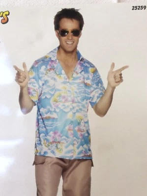 Camisa Hawaiana Azul Adulto Smiffy's Disfraces Std. Talla Foto 1 de 2