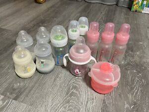 Bundle Lot 11 Dr. Brown's, MAM Easy, Chico Standard Anti-Colic Baby Bottles