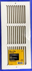Everbilt 16 in. X 6 in. Steel Return Air Grille in White, Powder Coat White
