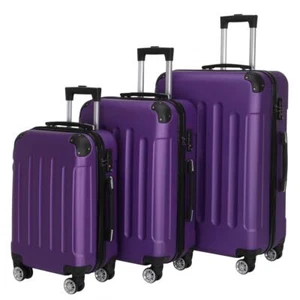 20"24"28" Travel Spinner Luggage Set ABS Trolley Carry On Suitcase w/TSA Purple - Picture 1 of 9