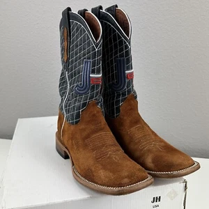 Jobe JH Rough Out Cafe Claro Square Toe Designer Cowboystiefel USA Cowboy Rodeo - Bild 1 von 9