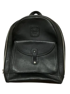 Wool & Oak Carry On Travel Bag Black Leather Backpack Excellent - Picture 1 of 6