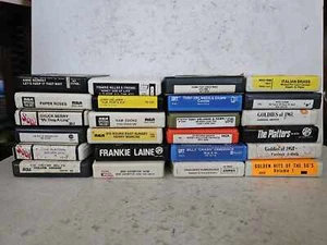 Lot of 24 Vtg 8 Track Tapes Soul, Hits of 50's Rock of 61, Buddy Holly, Platters - Picture 1 of 13