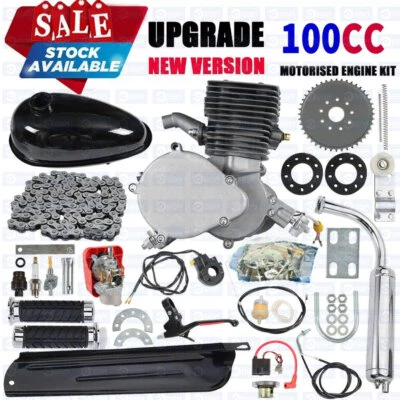 Upgraded 100CC Motor Engine Kit Bicycle Motorised Petrol Gas Push Bike Motorized - image 1 of 4