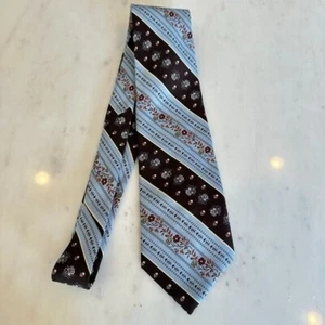 Corbata de cuello vintage retro para hombre azul marrón cachemira años 70 funky Dayton's - Imagen 1 de 2
