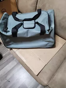 Dejuno 28" Lightweight Denim Drop Bottom Rolling Duffel Bag - Green - Picture 1 of 5