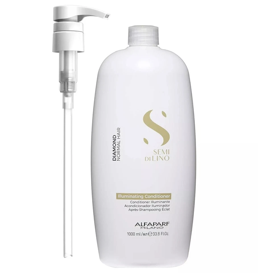 W / Pump Alfaparf Semi Di Lino Diamond Illuminating Conditioner 1000ml / 33.8oz - Image 1 of 1