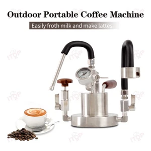 Portable Coffee Machine with Milk Frother Camping Espresso Visual Pressure Gauge - Imagen 1 de 11