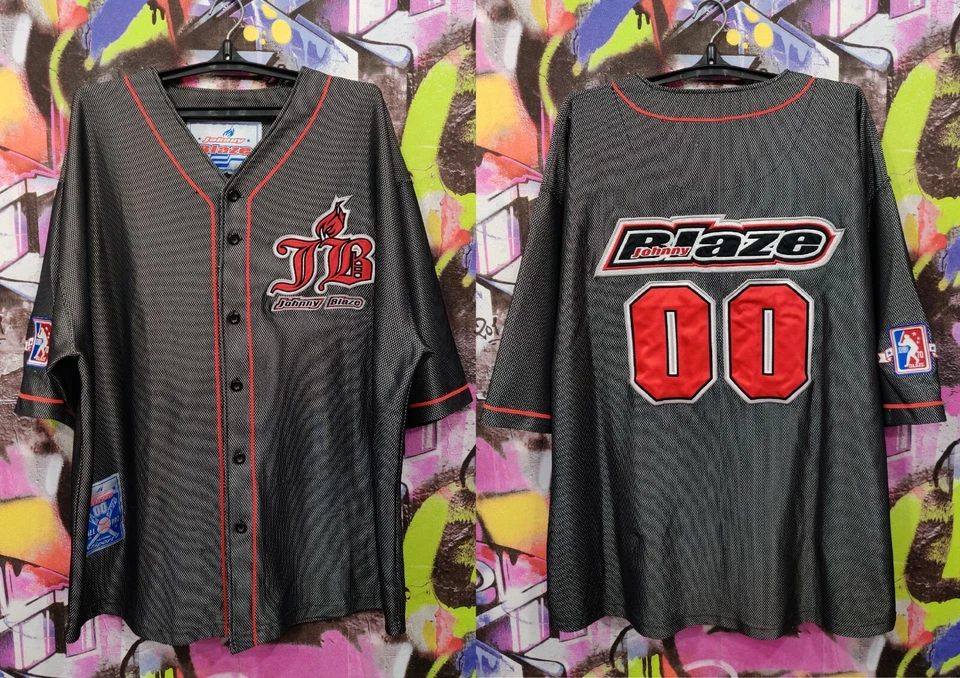 Johnny Blaze Method Man Wu-Tang Clan Rap Hip-Hop Jersey de los 90 de la vieja escuela para hombre XL Foto 1 de 4