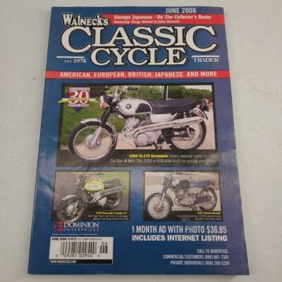 Walnecks Classic Cycle Trader Magazine June 2008 Vintage Japanese Motorcycle - Image 1 of 4