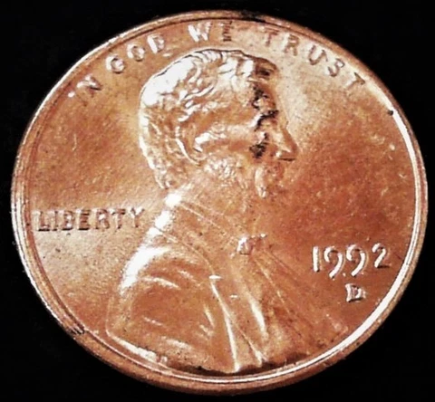 1992-D Lincoln Memorial Cent DDO RB AU Cover