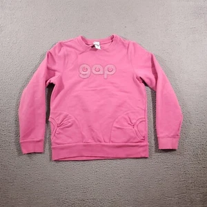 Gap Sweatshirt Girls Extra Large Pink Crew Neck Long Sleeve Pockets Logo Top - Picture 1 of 13