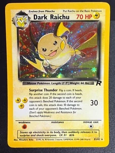 Dark Raichu Holo Pokemon Card Unlimited Team Rocket 83/82 Ungraded Raw NM- - Picture 1 of 6