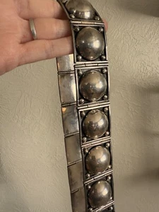 Super RARE Rancho Alegre Taxco Mexico Sterling Silver Link Belt 33.5” 393 Grams - Picture 1 of 15
