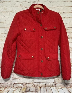 Crown & Ivy gesteppte Scheunenjacke rot Small neu mit Etikett Tartan Plan Futter (N) - Bild 1 von 9