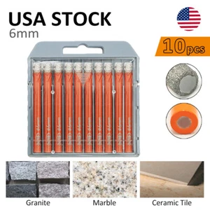 10pcs/box 6mm Diamond MinI Dry Drilling Bits Set Cut Marble Granite Hand drill - Picture 1 of 9