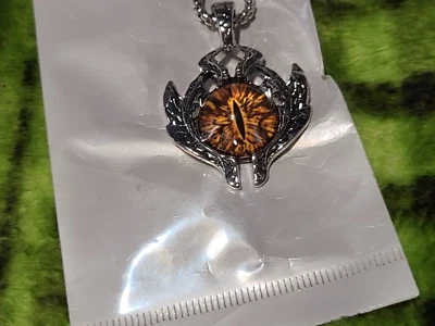 DRAGON EYE CAT EYE Glass Pendant Charm Necklace -GOLDEN EYE - Image 1 of 2