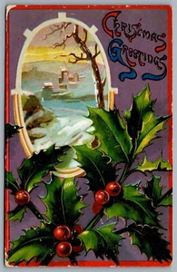 Postcard c1910 Christmas Greetings Embossed CDS Machine Cancel Toronto - Picture 1 of 2