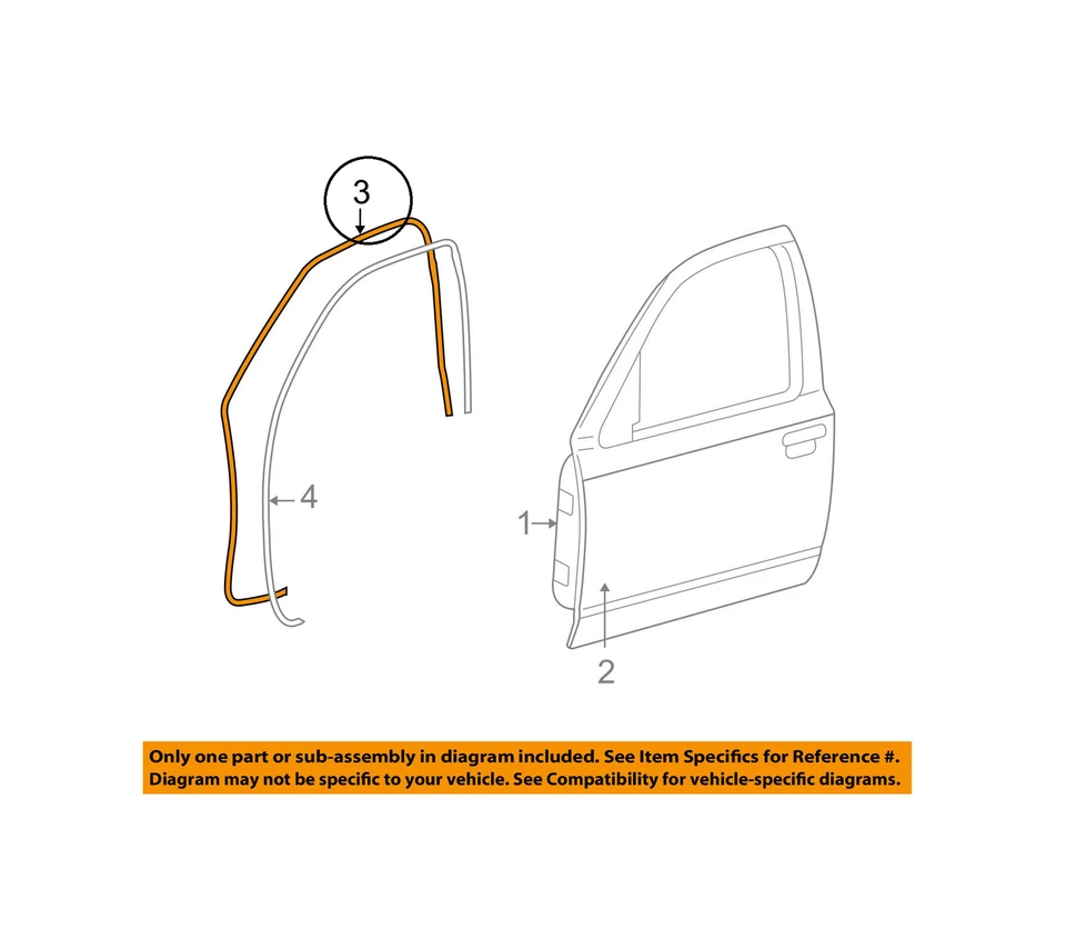 Подлинное уплотнение уплотнительной полоски для передней правой двери кузова Ford XW7Z-5420708-BAA от оригинального производителя - Изображение 1 из 1