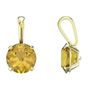 Citrino Ciondolo E Orecchini Set Solido Oro Giallo Solitario 45.7cm Catena - Foto 1 di 3