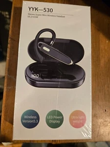 (2) YYK- 530 Earphone Wireless Rechargeable LED Power Display NEW In sealed box - Picture 1 of 2